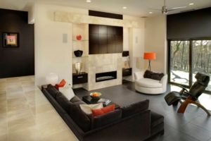 Black Living Room Design
